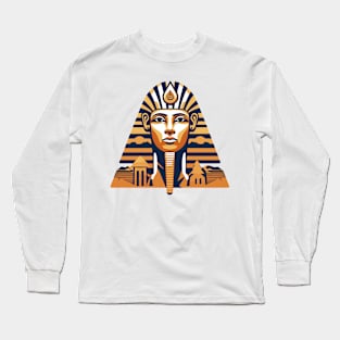 Modern Elegance: Ancient Egyptian Grandeur in Gold, Pyramids. Long Sleeve T-Shirt